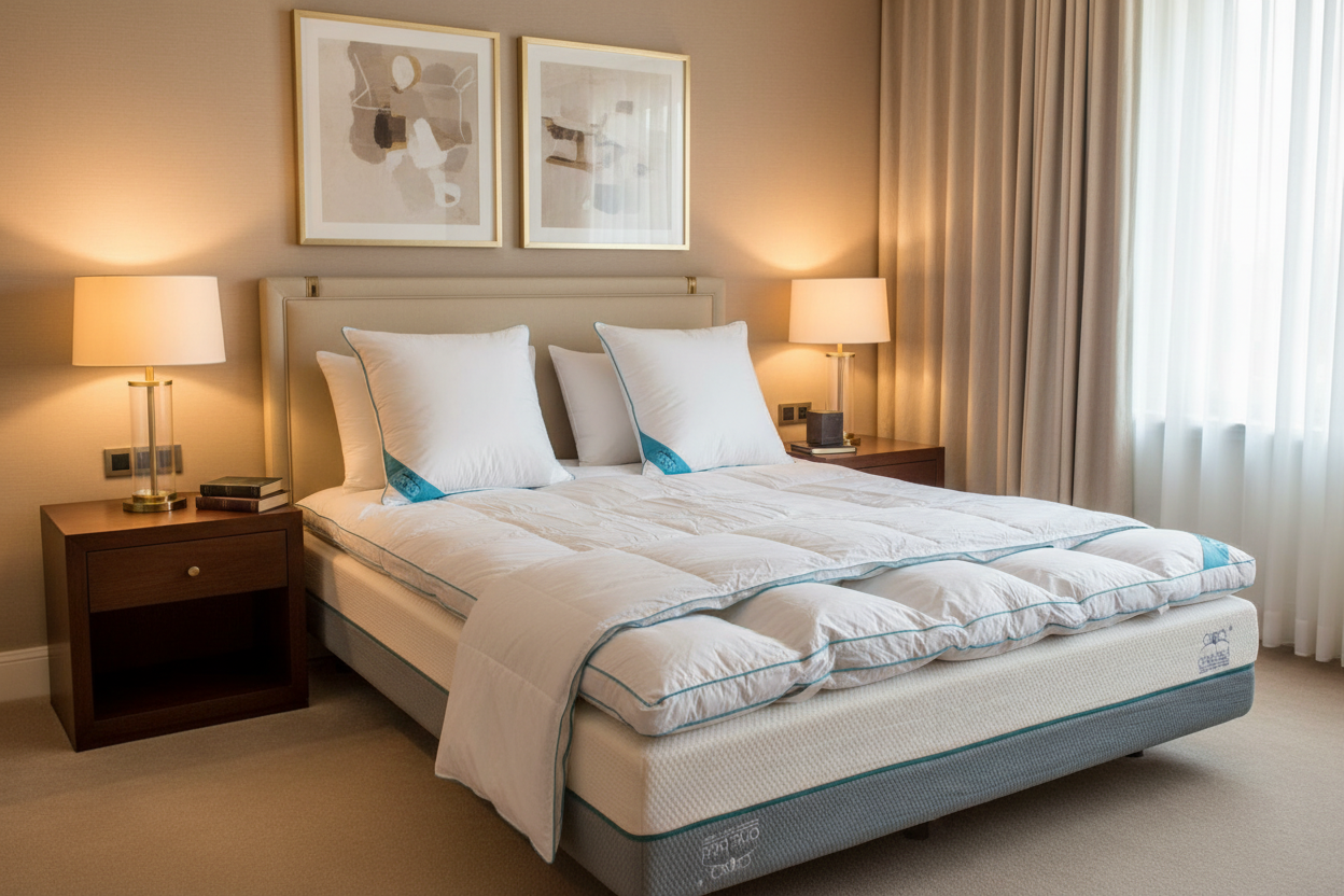 PACK COCON MICROFIBRE : Couette Modulable 4 Saisons+ Surmatelas En Microfibre + Oreillers En Microfibre
