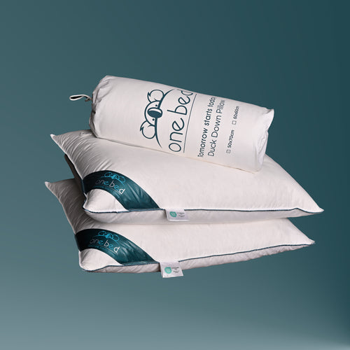 PACK DUO : 2 OREILLERS ONEBED EN DUVET DE CANARD BLANC NEUF / CONFORT HÔTEL