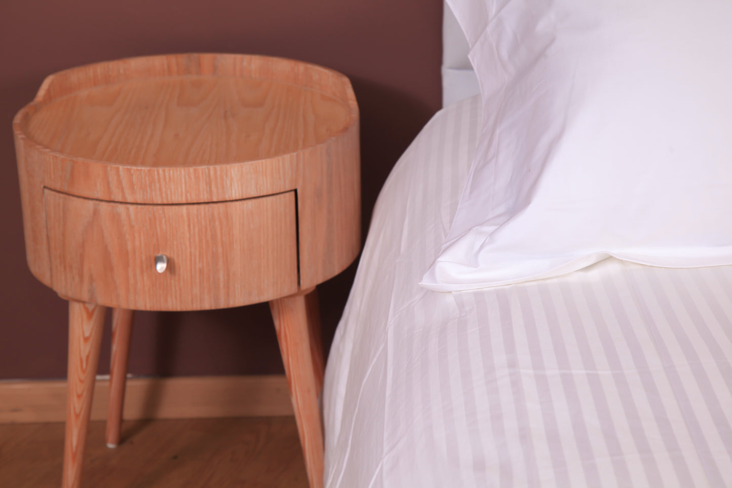 Ensembles en satin de coton rayé/Housse couette/Drap housse/Taies d'oreillers