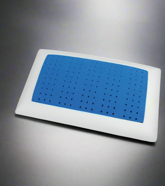 OREILLER A MÉMOIRE DE FORME AVEC COUCHE THERMORÉGULATRICE POUR UNE SENSATION DE FRAÎCHEUR CONTINUE ANTI ALLERGIQUE