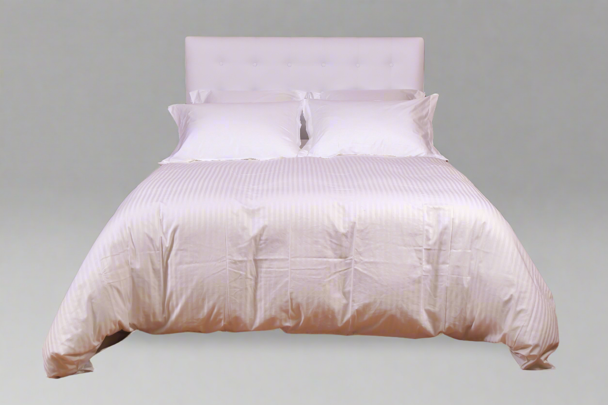Ensembles en satin de coton rayé/Housse couette/Drap housse/Taies d'oreillers