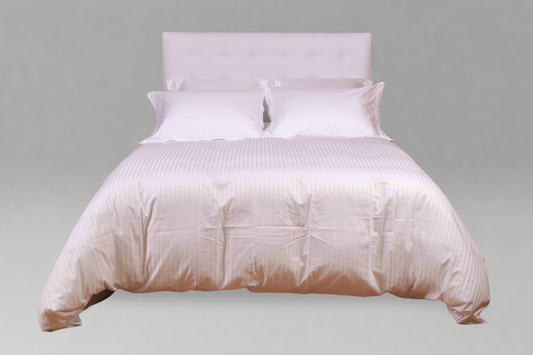Ensembles en satin de coton rayé/Housse couette/Drap housse/Taies d'oreillers