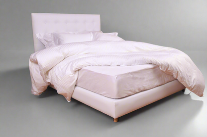 Ensembles en satin de coton rayé/Housse couette/Drap housse/Taies d'oreillers
