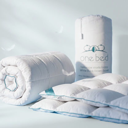 PACK GRAND CONFORT : Couette En Duvet + Surmatelas En Duvet + Ensemble Housse Couette En Satin de Coton