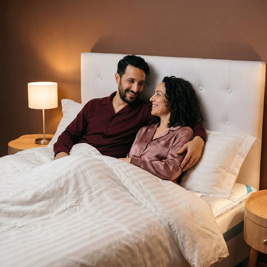 PACK GRAND CONFORT : Couette En Duvet + Surmatelas En Duvet + Ensemble Housse Couette En Satin de Coton