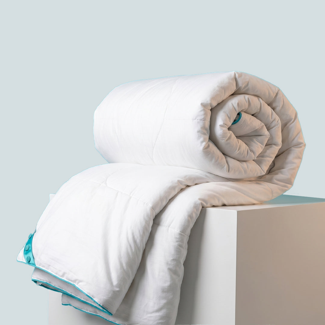 PACK SUITE PRESTIGE :  Oreillers Onebed En Microfibre + Couette Modulable 4 Saisons + Surmatelas En Microfibre + Ensemble Housse Couette En Satin de Coton