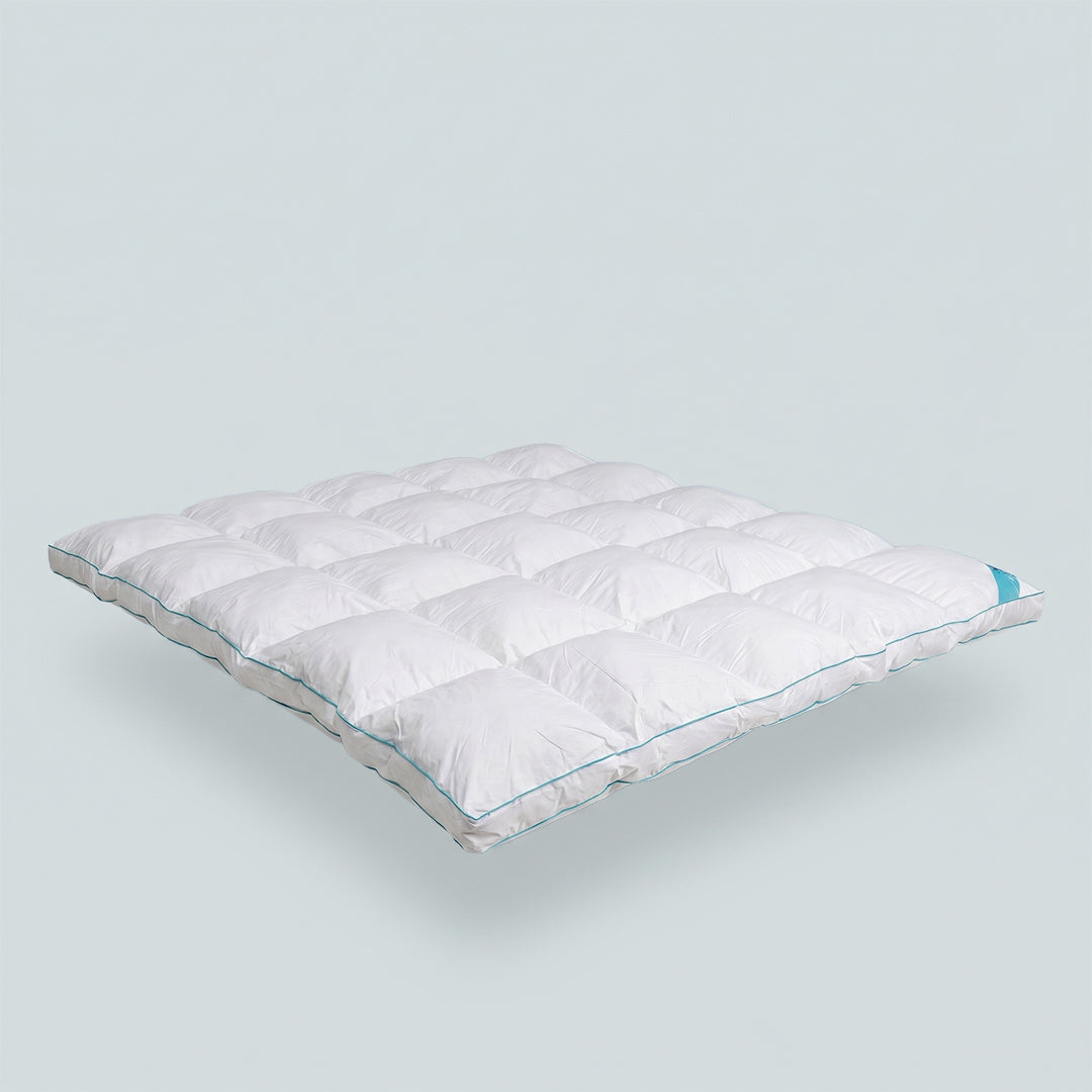 PACK GRAND CONFORT : Couette En Duvet + Surmatelas En Duvet + Ensemble Housse Couette En Satin de Coton